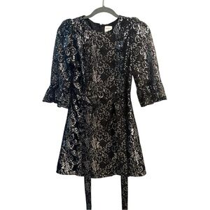 H&M & Vampire's Wife Dress Black Silver Mystique Lace Goth Witchy Whimsygoth XS